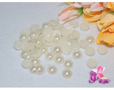 Полубусины под жемчуг (беж.) 12мм , 1 упаковка-10шт