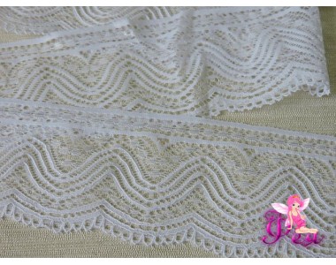 Кружево-стрейч 6 см*1м, цв. белый