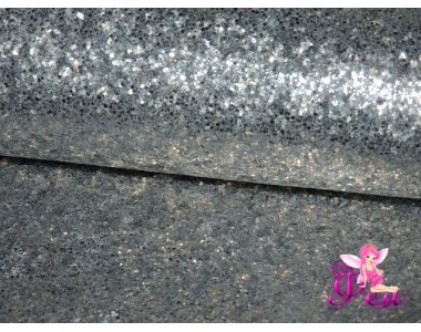 Искусственная кожа "Блестки-ламинация" 0.7 мм, цв.  серебро 1833-1 Кожзам декоративный