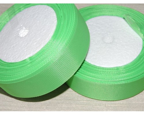 Однотонная репсовая лента 25 мм,  цв.  салатовый -1 м