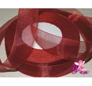 Лента органза  25 мм, цв.  бордовый - 1м