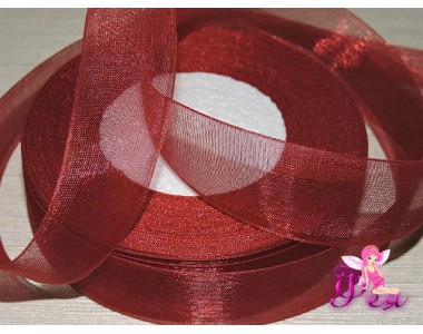 Лента органза  25 мм, цв.  бордовый - 1м