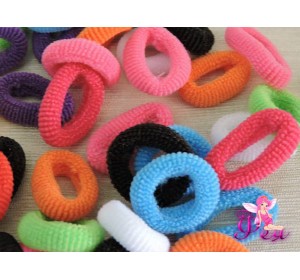 Резинки(бесшовные) для волос 25мм цв.микс, (упак 10 шт)