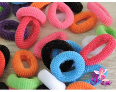 Резинки(бесшовные) для волос 25мм цв.микс, (упак 10 шт)