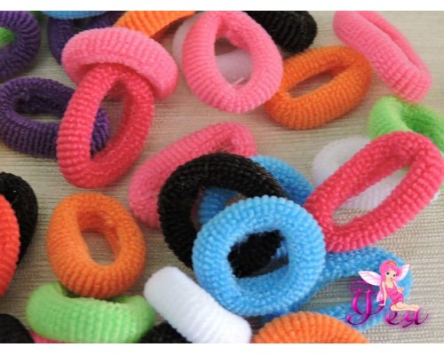 Резинки(бесшовные) для волос 25мм цв.микс, (упак 10 шт)