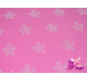 Фоамиран декоративный 2 мм (20*30 см), в цветочки ( фукси ) -1 лист 