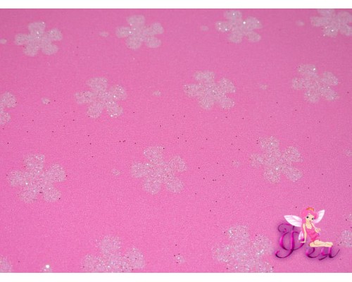 Фоамиран декоративный 2 мм (20*30 см), в цветочки ( фукси ) -1 лист 