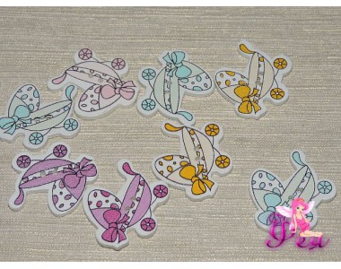 Фигурка из фанеры 26*29  мм "Детская коляска" - 1 шт