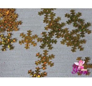 Пайетки "Снежинки" 18 мм, золото (уп 40шт)