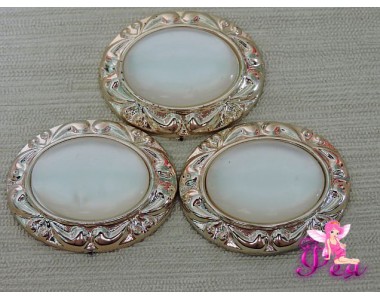 Кабошоны флоризель пластик, цв.золото 32*30мм