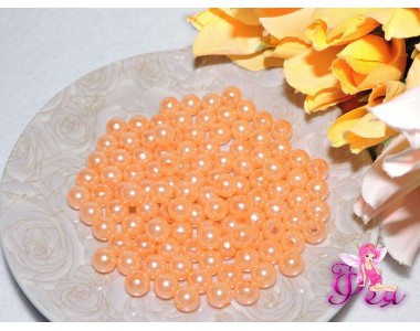 Бусинки 8 мм, цв. светло-персиковый (10 шт)