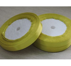 Атласная лента 12 мм, цв.  салатово-желтый - 1 м