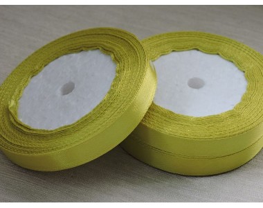 Атласная лента 12 мм, цв.  салатово-желтый - 1 м