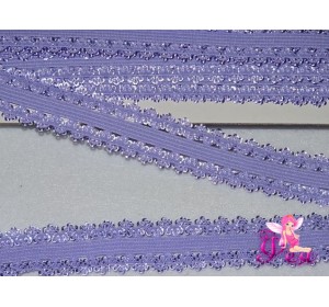 Тесьма-резинка с кружевом 2см, фиолетовый
