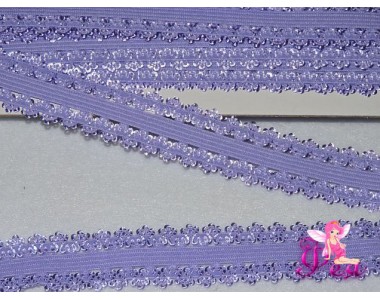 Тесьма-резинка с кружевом 2см, фиолетовый