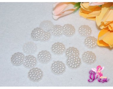 Полубусины фигурные (бел.) 16мм - 1 шт.