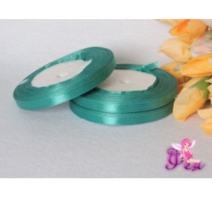 Однотонная атласная лента 6 мм* 23м, лазурно-серого цвета - 1 бобина