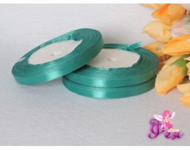Однотонная атласная лента 6 мм* 23м, лазурно-серого цвета - 1 бобина