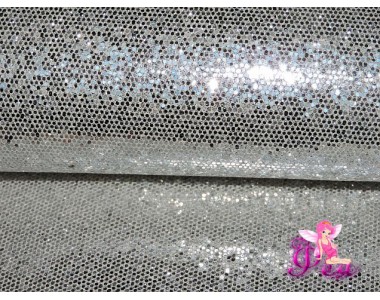 Кожзам "Соты", цв.  серебро - 1 лист