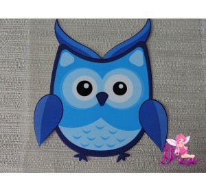 Термотрансфер "Сова" 10*12 см, цв. синий
