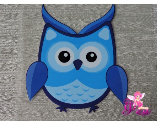 Термотрансфер "Сова" 10*12 см, цв. синий