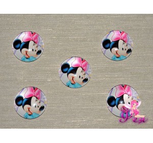 Кабошон стеклянный с рисунком 25 мм "Мини" - 1шт