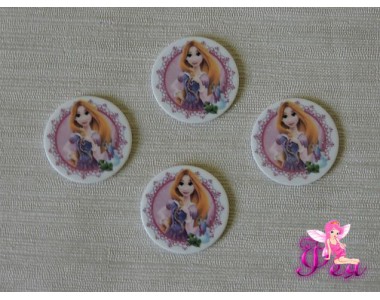 Кабошон-вырубка  30*30 мм, Рапунцель (пластик)  - 1шт