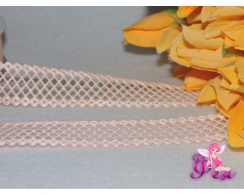Декоративная лента 25 мм, персикового цвета