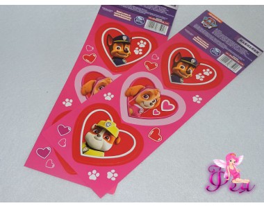 Наклейки-валентинки "Люблю друзей: Гончик, Скай и Крепыш" PAW PATROL.Размер упаковки: 8 см x 23,2 см