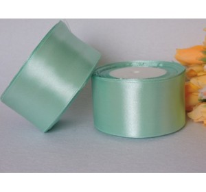 Однотонная атласная лента 50 мм, бледно-бирюзового цвета 