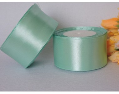 Однотонная атласная лента 50 мм, бледно-бирюзового цвета