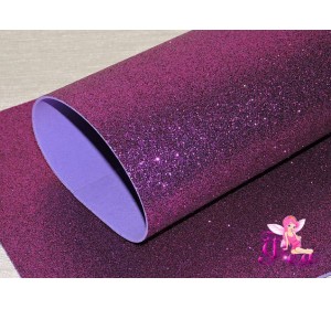 Фоамиран глиттерный 2 мм, цв. фиолетовый - 1 лист.