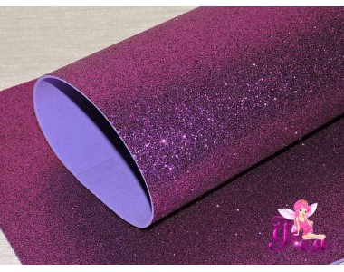 Фоамиран глиттерный 2 мм, цв. фиолетовый - 1 лист.