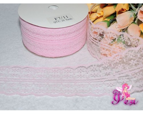 Кружево капрон 45мм нежно-розового цвета