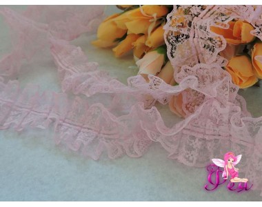 Рюш из кружева 4,5 см цв. бледно-розовый