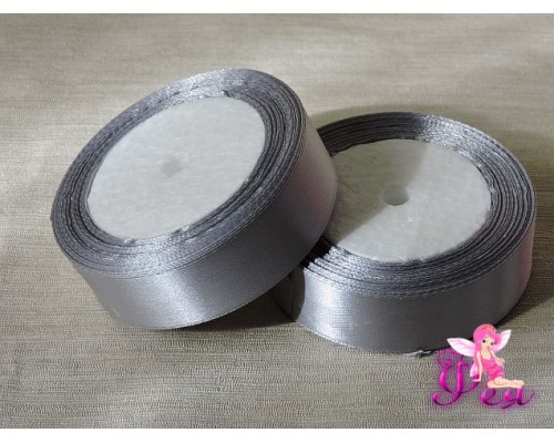 Атласная лента 25 мм, цв. светло-серый - 1м