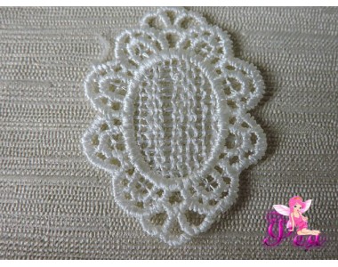 Вязаный элемен "Орнамент сетка" ,5,3*4 см, цв. белый