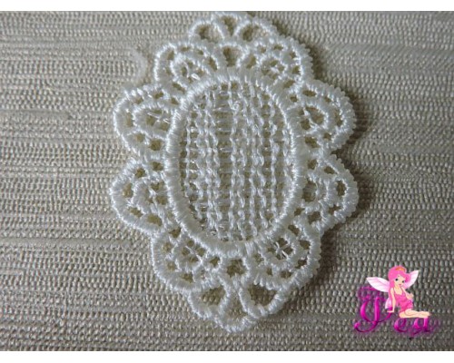 Вязаный элемен "Орнамент сетка" ,5,3*4 см, цв. белый
