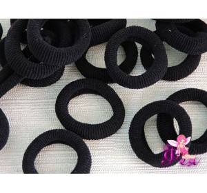 Резинки(бесшовные) для волос 25мм цв.черный, (упак 10 шт)