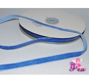 Бархатная лента 1см синего цвета