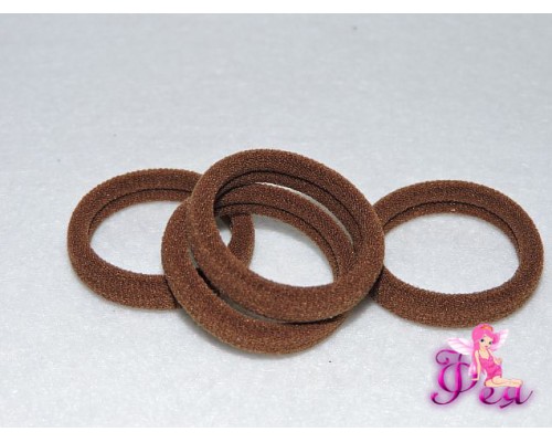 Резинки для волос 3 см, коричневый