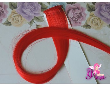 Цветная прядь, 50 см, цв. красный - 1 шт.