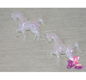 Патч " Единорог" 6*5 см, белый хамелеон - 1шт