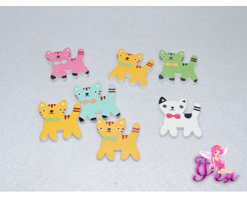Деревянные фигурки для декора "Котик" 3 см (Скрапбукинга) 