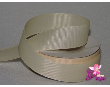 Однотонная репсовая лента 25 мм,  цв. молочный -1 м