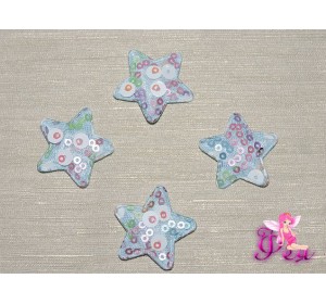 Патч с пайетками 30*30 см, цв.  голубой