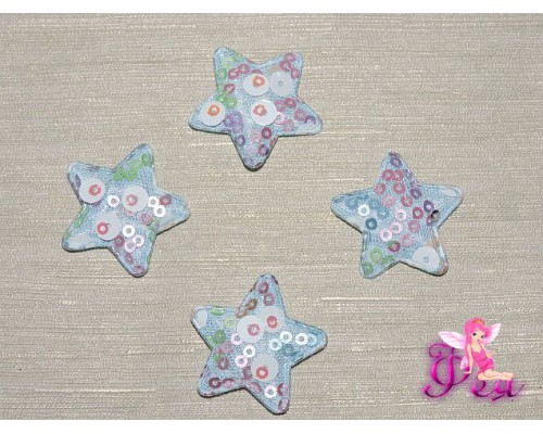 Патч с пайетками 30*30 см, цв.  голубой