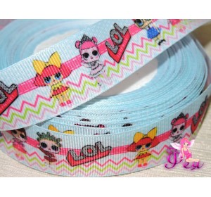 Репсовая лента 25 мм с рисунком  "Лолки 2" (1 м)