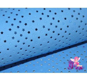 Фоамиран декоративный 2 мм (20*30 см), в  звездочки, цв. синий - 1 лист