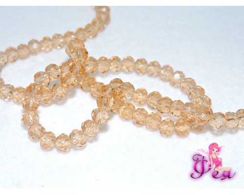 Бусины стеклянные Rondelle,имитация Сваровски, 6 мм, цвет №318